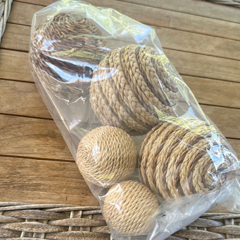 Pier 1 Round Accent Wicker Balls 5 included